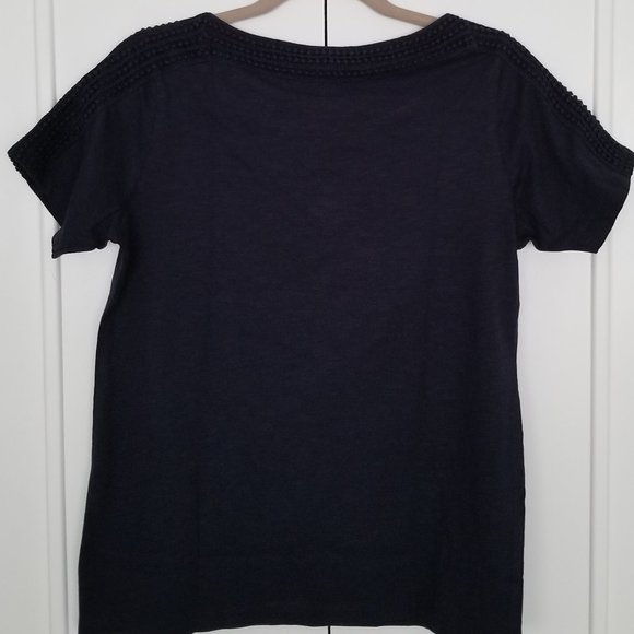 JONES NEW YORK KNIT TOP NAVY BLUE SHORT SLEEVE S - Picture 5 of 6